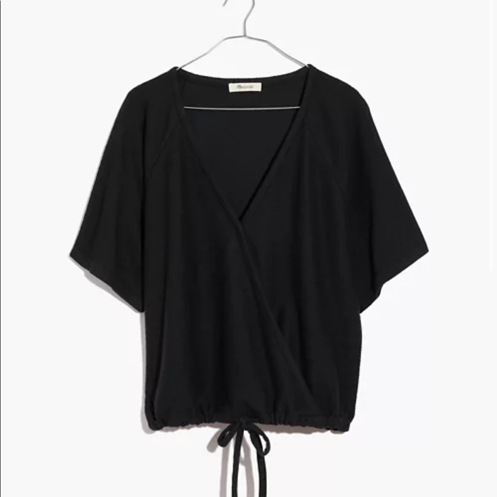 Madewell Drapey Ottoman Jacquard Wrap Top